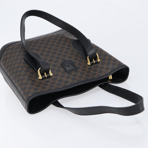CELINE Macadam Tote Bag PVC Black Gold Auth 214449