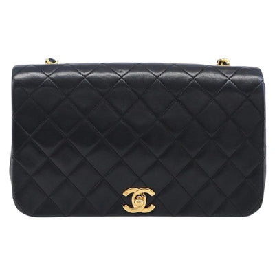 CHANEL Matelasse 23 Chain Shoulder Bag Lamb Skin Black Gold CC Auth 214451SAM - 0