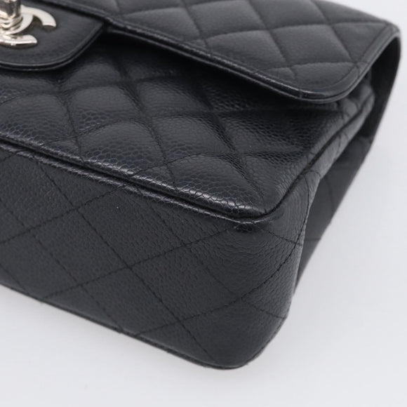 CHANEL Matelasse 23 Double Flap Chain Shoulder Bag Caviar Skin CC Auth 214455SM