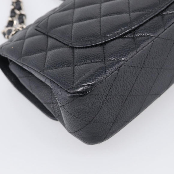 CHANEL Matelasse 23 Double Flap Chain Shoulder Bag Caviar Skin CC Auth 214455SM