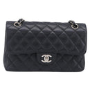CHANEL Matelasse 23 Double Flap Chain Shoulder Bag Caviar Skin CC Auth 214455SM-2