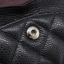 CHANEL Matelasse 23 Double Flap Chain Shoulder Bag Caviar Skin CC Auth 214455SM-21