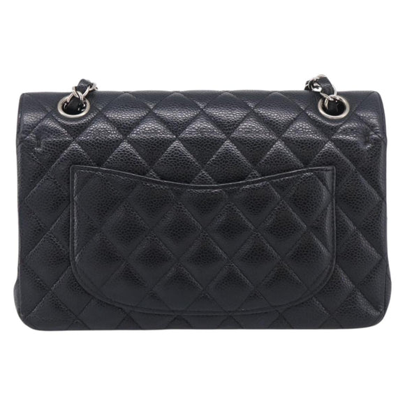CHANEL Matelasse 23 Double Flap Chain Shoulder Bag Caviar Skin CC Auth 214455SM