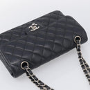 CHANEL Matelasse 23 Double Flap Chain Shoulder Bag Caviar Skin CC Auth 214455SM-6