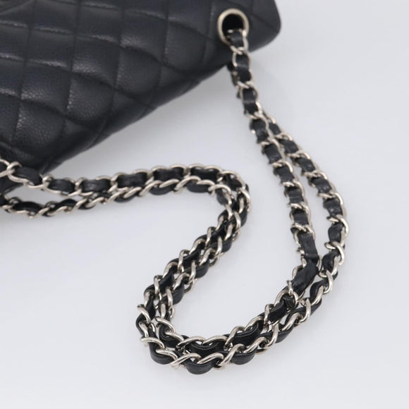 CHANEL Matelasse 23 Double Flap Chain Shoulder Bag Caviar Skin CC Auth 214455SM