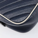 GUCCI GG Marmont Shoulder Bag Leather Navy Silver 447632 Auth 214480V-15