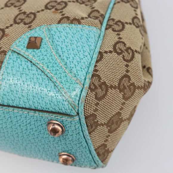 GUCCI GG Canvas Jackie Hand Bag Beige Gold 124409 Auth 214482