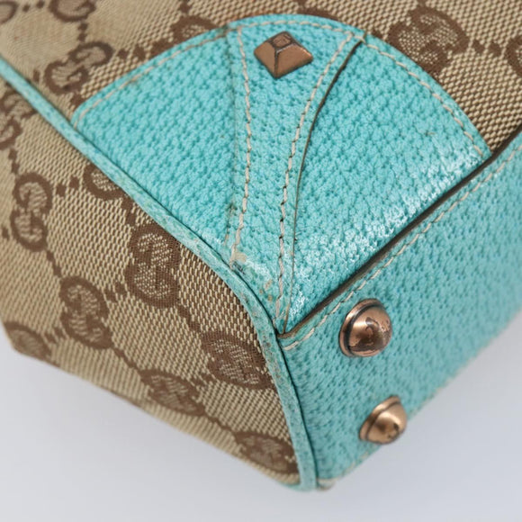 GUCCI GG Canvas Jackie Hand Bag Beige Gold 124409 Auth 214482
