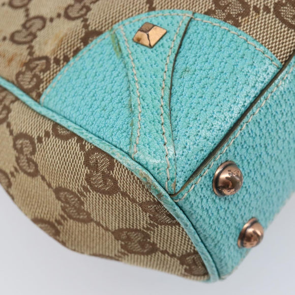 GUCCI GG Canvas Jackie Hand Bag Beige Gold 124409 Auth 214482