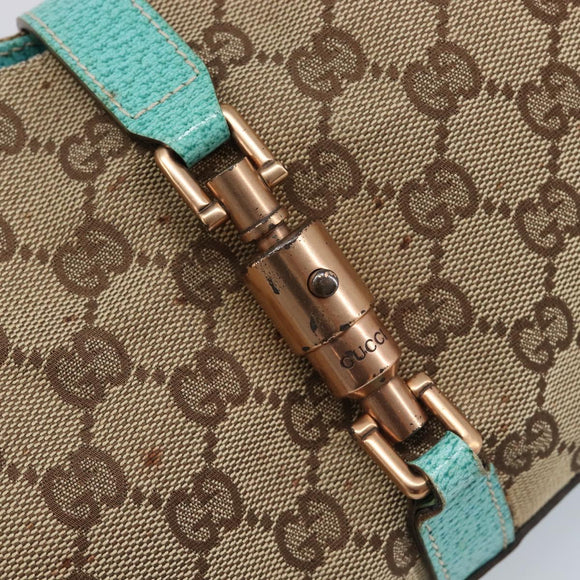 GUCCI GG Canvas Jackie Hand Bag Beige Gold 124409 Auth 214482