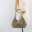 GUCCI GG Canvas Jackie Hand Bag Beige Gold 124409 Auth 214482-24