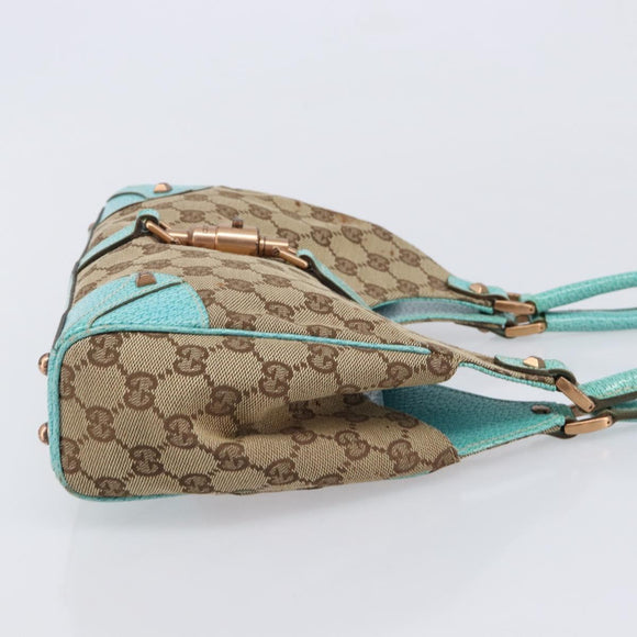 GUCCI GG Canvas Jackie Hand Bag Beige Gold 124409 Auth 214482