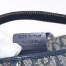 Christian Dior Trotter Canvas Double Saddle Bag Navy Gold Auth 214483M-25