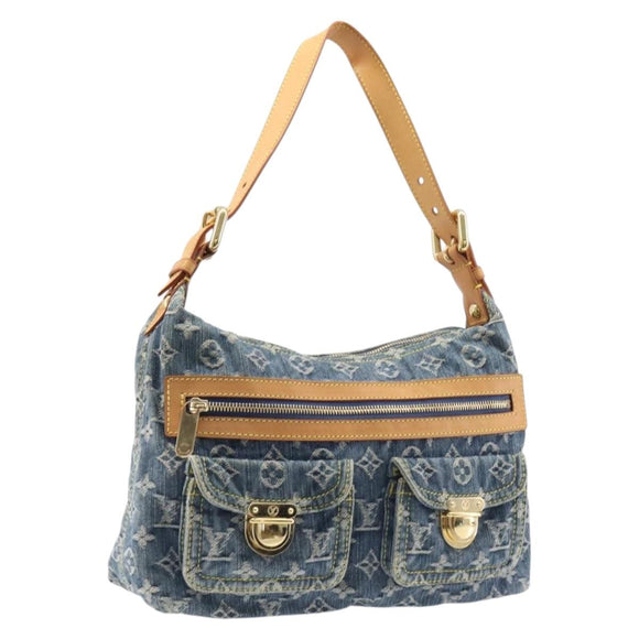 LOUIS VUITTON Monogram Denim Buggy PM Shoulder Bag Blue M95049 LV Auth 214486V