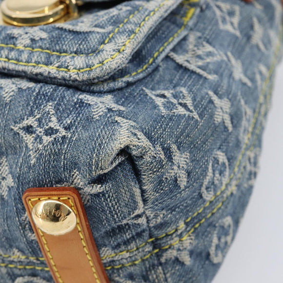 LOUIS VUITTON Monogram Denim Buggy PM Shoulder Bag Blue M95049 LV Auth 214486V