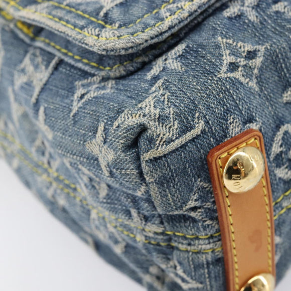LOUIS VUITTON Monogram Denim Buggy PM Shoulder Bag Blue M95049 LV Auth 214486V