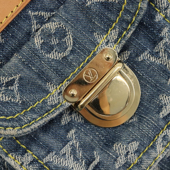 LOUIS VUITTON Monogram Denim Buggy PM Shoulder Bag Blue M95049 LV Auth 214486V
