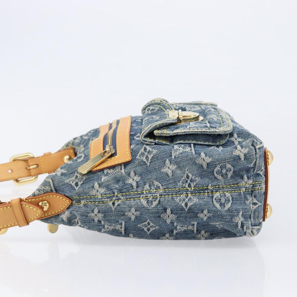 LOUIS VUITTON Monogram Denim Buggy PM Shoulder Bag Blue M95049 LV Auth 214486V