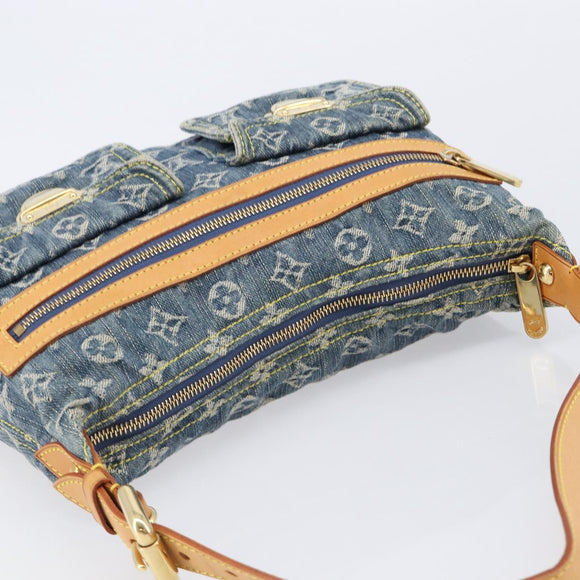 LOUIS VUITTON Monogram Denim Buggy PM Shoulder Bag Blue M95049 LV Auth 214486V