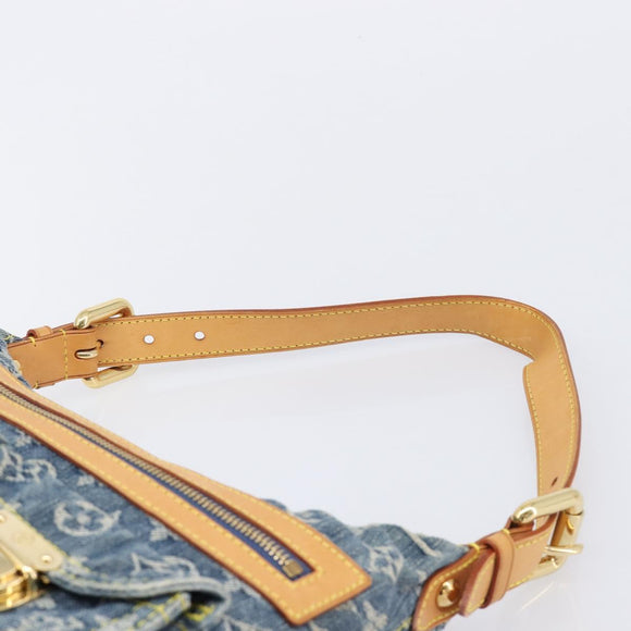 LOUIS VUITTON Monogram Denim Buggy PM Shoulder Bag Blue M95049 LV Auth 214486V