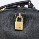 FENDI Celeria Hand Bag Leather Black Gold 8BL061 Auth 214488A-17