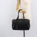 FENDI Celeria Hand Bag Leather Black Gold 8BL061 Auth 214488A-25