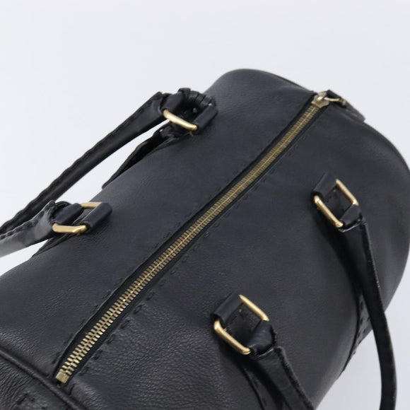 FENDI Celeria Hand Bag Leather Black Gold 8BL061 Auth 214488A