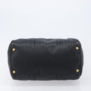 FENDI Celeria Hand Bag Leather Black Gold 8BL061 Auth 214488A-9