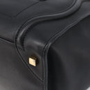 CELINE Luggage Mini Shopper Hand Bag Leather Black Gold Auth 214490V-10