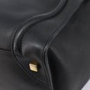 CELINE Luggage Mini Shopper Hand Bag Leather Black Gold Auth 214490V-12