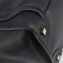 CELINE Luggage Mini Shopper Hand Bag Leather Black Gold Auth 214490V-13