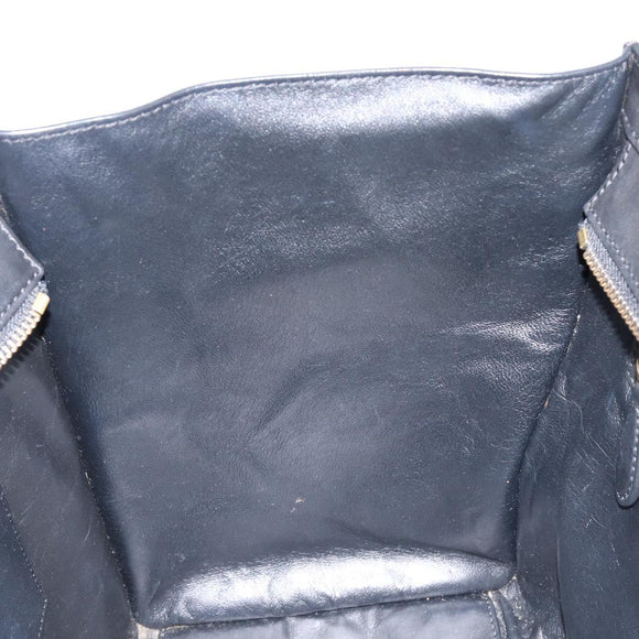 CELINE Luggage Mini Shopper Hand Bag Leather Black Gold Auth 214490V