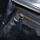 CELINE Luggage Mini Shopper Hand Bag Leather Black Gold Auth 214490V-20