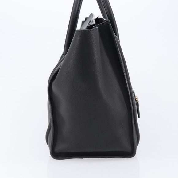 CELINE Luggage Mini Shopper Hand Bag Leather Black Gold Auth 214490V