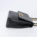 CHANEL Mademoiselle Chain Shoulder Bag Caviar Skin Black Gold CC Auth 214493SAM-4