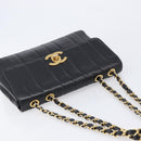 CHANEL Mademoiselle Chain Shoulder Bag Caviar Skin Black Gold CC Auth 214493SAM-6