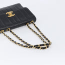 CHANEL Mademoiselle Chain Shoulder Bag Caviar Skin Black Gold CC Auth 214493SAM-7