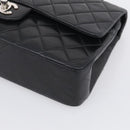 CHANEL Matelasse 25 Double Flap Chain Shoulder Bag Lamb Skin Auth 214495SAM-10
