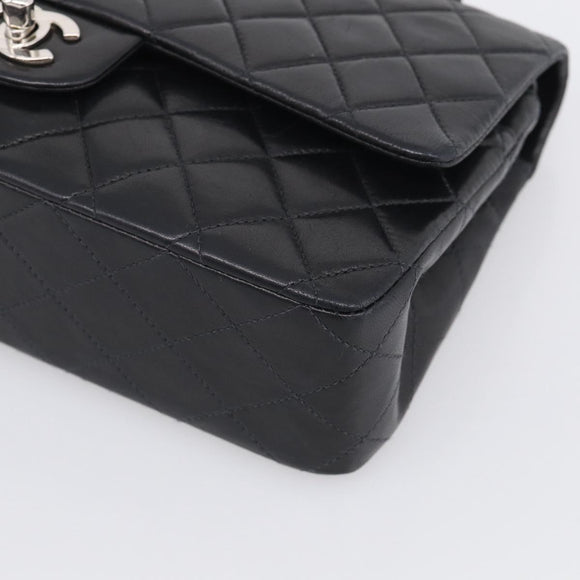 CHANEL Matelasse 25 Double Flap Chain Shoulder Bag Lamb Skin Auth 214495SAM