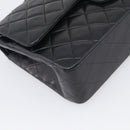 CHANEL Matelasse 25 Double Flap Chain Shoulder Bag Lamb Skin Auth 214495SAM-11