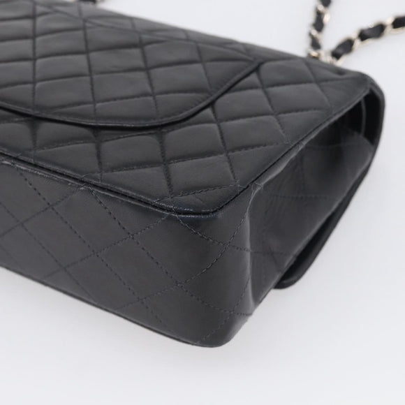 CHANEL Matelasse 25 Double Flap Chain Shoulder Bag Lamb Skin Auth 214495SAM