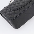 CHANEL Matelasse 25 Double Flap Chain Shoulder Bag Lamb Skin Auth 214495SAM-13