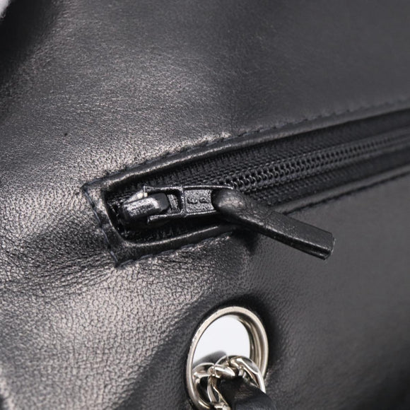 CHANEL Matelasse 25 Double Flap Chain Shoulder Bag Lamb Skin Auth 214495SAM