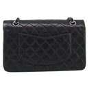 CHANEL Matelasse 25 Double Flap Chain Shoulder Bag Lamb Skin Auth 214495SAM-3