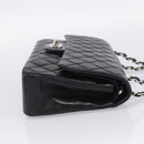 CHANEL Matelasse 25 Double Flap Chain Shoulder Bag Lamb Skin Auth 214495SAM-5