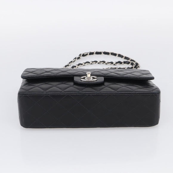 CHANEL Matelasse 25 Double Flap Chain Shoulder Bag Lamb Skin Auth 214495SAM