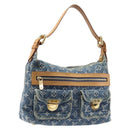 LOUIS VUITTON Monogram Denim Buggy PM Shoulder Bag Blue M95049 LV Auth 214501V-1