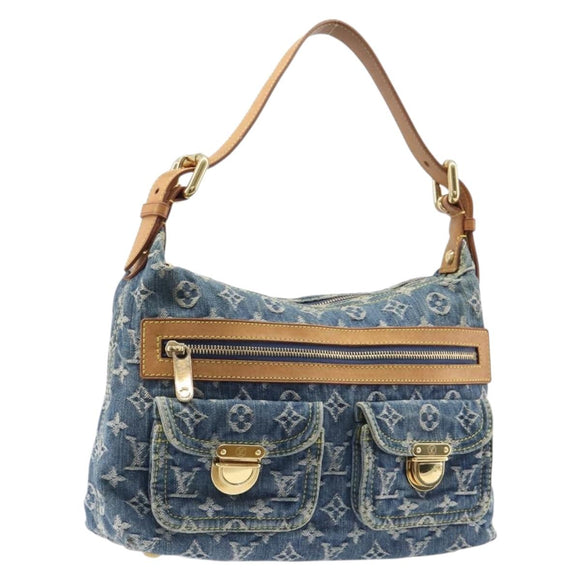 LOUIS VUITTON Monogram Denim Buggy PM Shoulder Bag Blue M95049 LV Auth 214501V