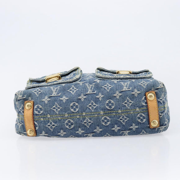 LOUIS VUITTON Monogram Denim Buggy PM Shoulder Bag Blue M95049 LV Auth 214501V