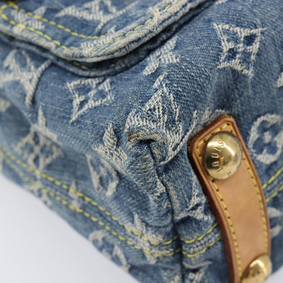 LOUIS VUITTON Monogram Denim Buggy PM Shoulder Bag Blue M95049 LV Auth 214501V